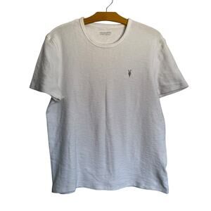 Allsaints Esum Short Sleeve Crewneck T-Shirt White Cotton Tee Minimalist Size XL